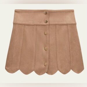 KATIEJ NYC - NWT - Girl's Autumn Faux Suede Scallop Skirt
